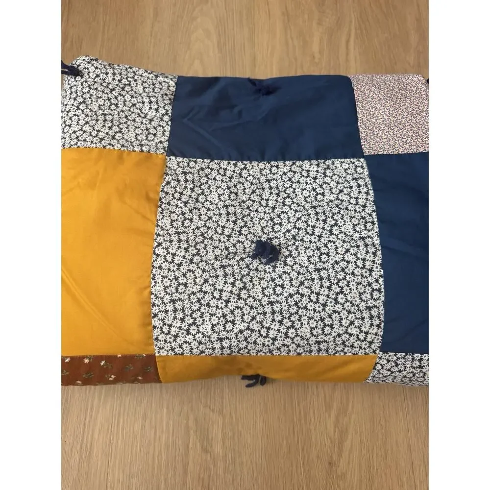 Vintage Handmade Patchwork Quilt Hand Tied Patchwork 76x61